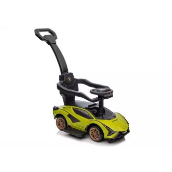 LEAN CARS Lamborghini QLS-996T Vehículo montable con manillar de empuje, Verde