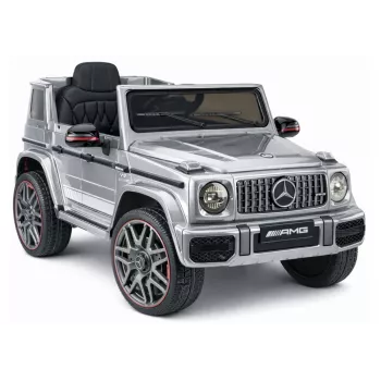LEAN CARS Coche de batería Mercedes AMG G 63 plateado pintado
