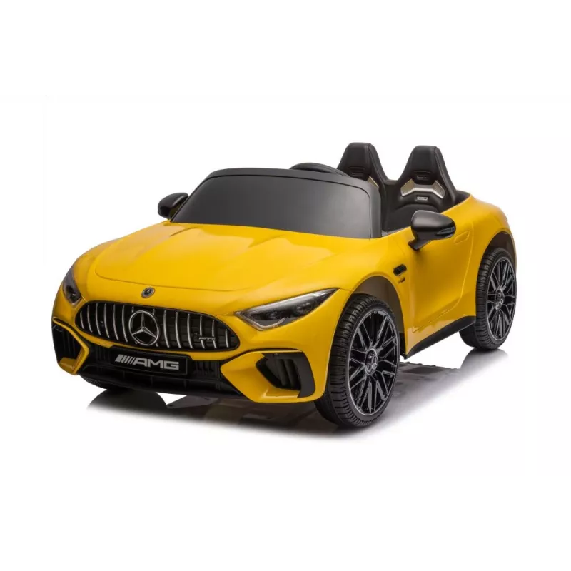 LEAN CARS Coche de batería Mercedes AMG SL63, amarillo lacado