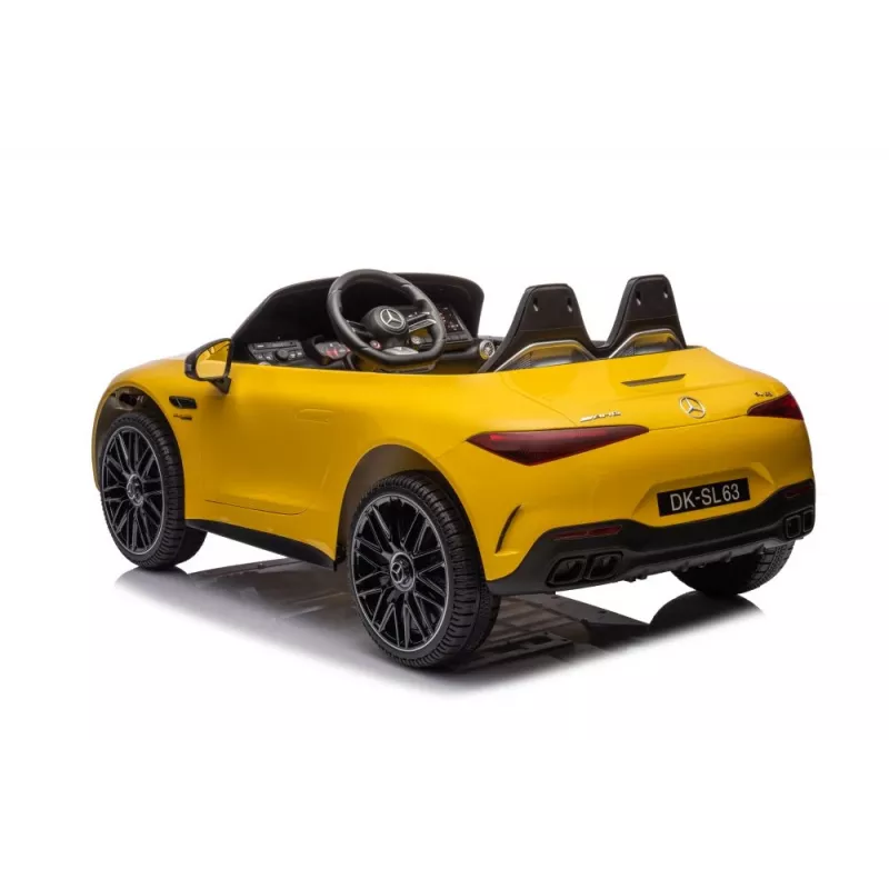 LEAN CARS Coche de batería Mercedes AMG SL63, amarillo lacado