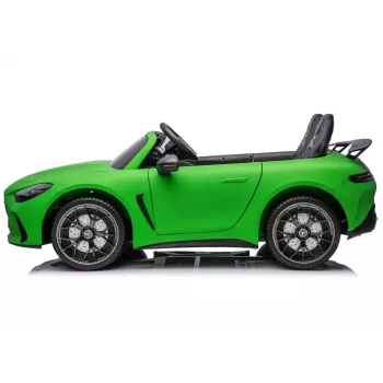 LEAN CARS Coche de batería Mercedes GT63 AMG DKGT63 24V motor silencioso verde mate