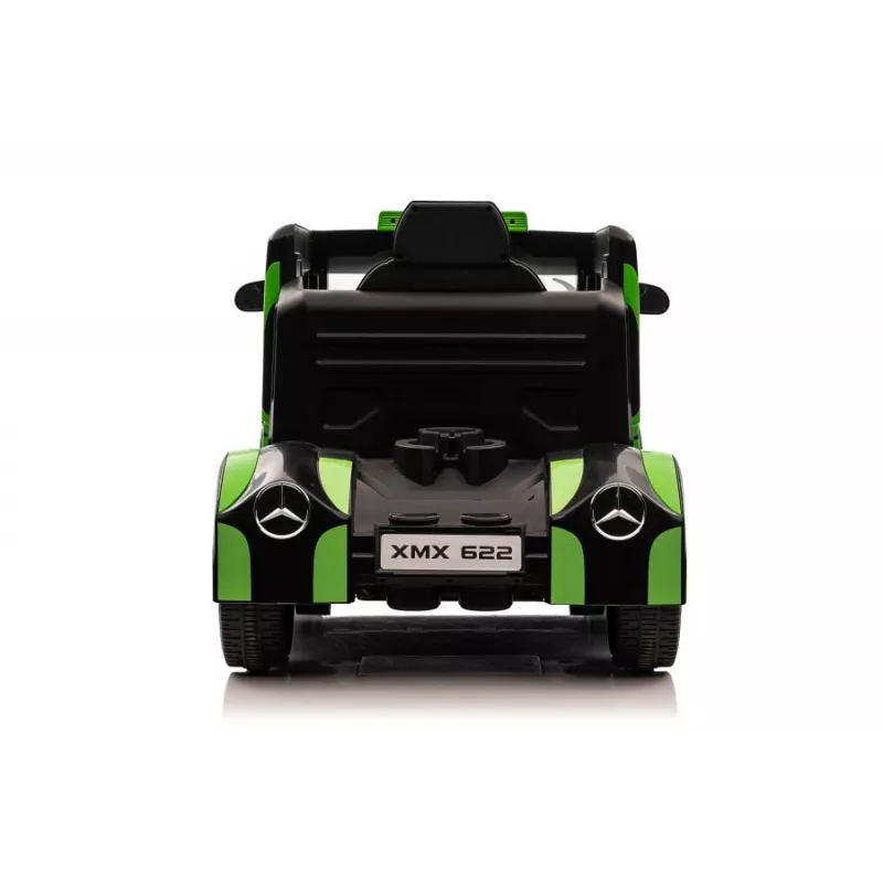 LEAN CARS Mercedes XMX622 Camión con batería, luces LED, función piloto, verde
