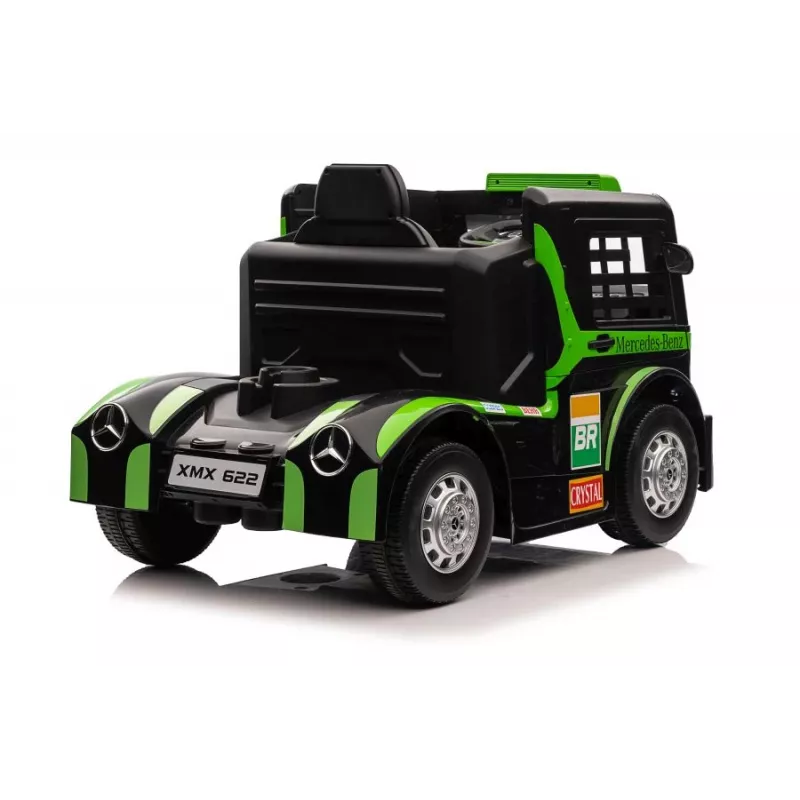 LEAN CARS Mercedes XMX622 Camión con batería, luces LED, función piloto, verde