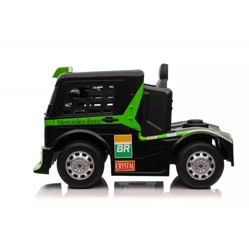 LEAN CARS Mercedes XMX622 Camión con batería, luces LED, función piloto, verde