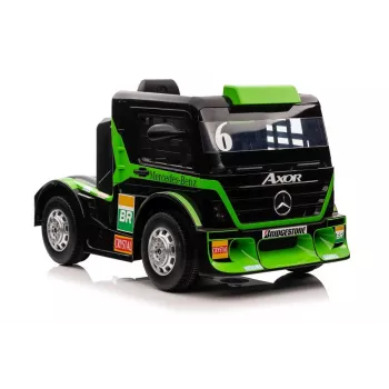 LEAN CARS Mercedes XMX622 Camión con batería, luces LED, función piloto, verde