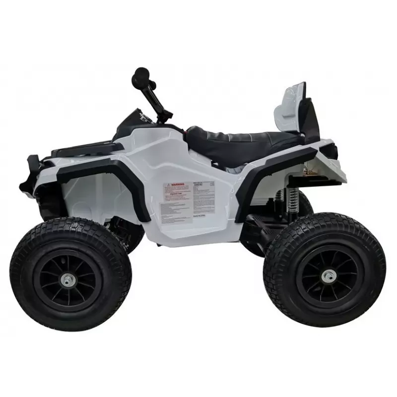 LEAN CARS Quad BDM0906 vehículo eléctrico infantil con neumáticos de aire, luces LED, MP3, blanco