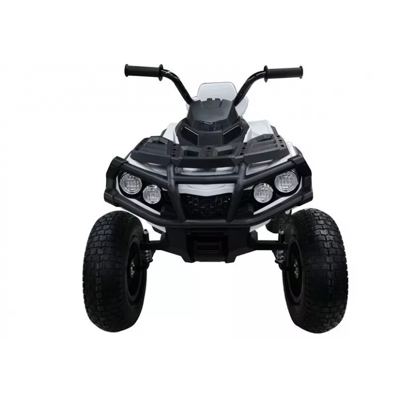 LEAN CARS Quad BDM0906 vehículo eléctrico infantil con neumáticos de aire, luces LED, MP3, blanco