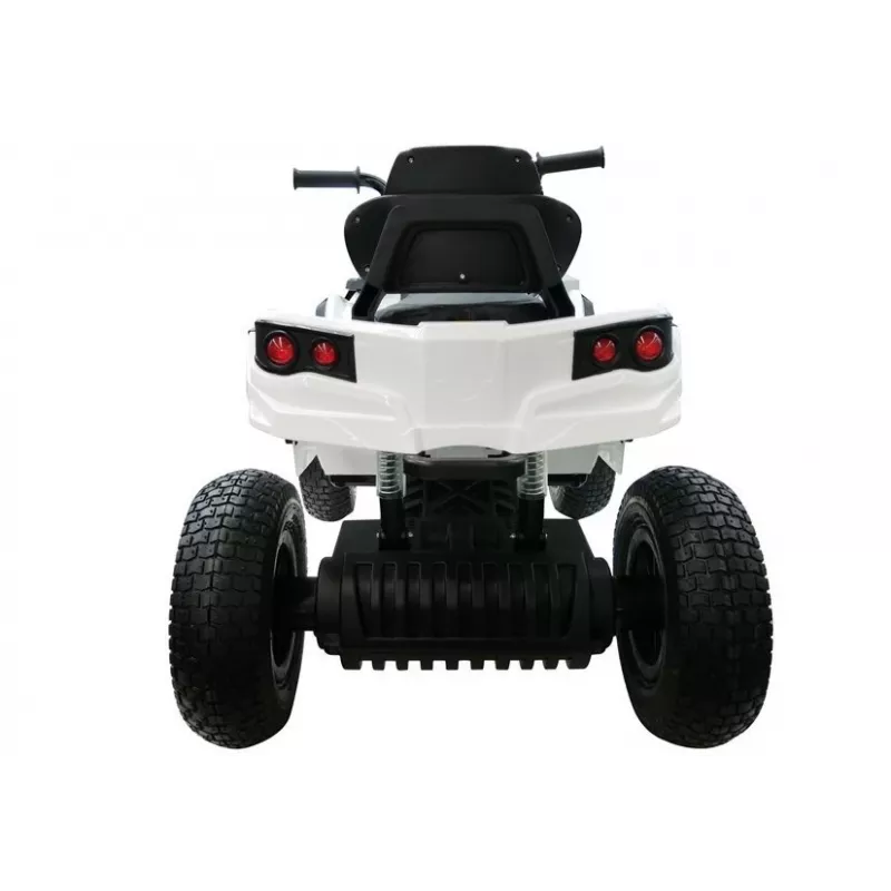 LEAN CARS Quad BDM0906 vehículo eléctrico infantil con neumáticos de aire, luces LED, MP3, blanco