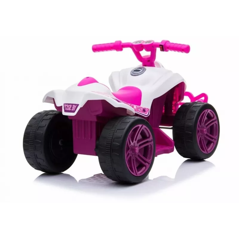 LEAN CARS TR1805 Quad eléctrico para montar blanco-rosa