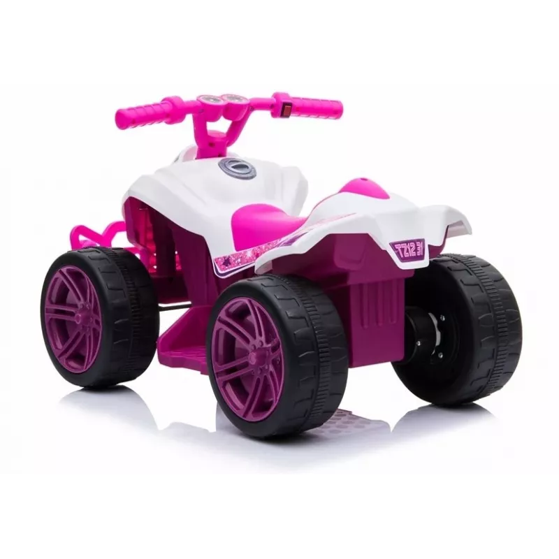 LEAN CARS TR1805 Quad eléctrico para montar blanco-rosa