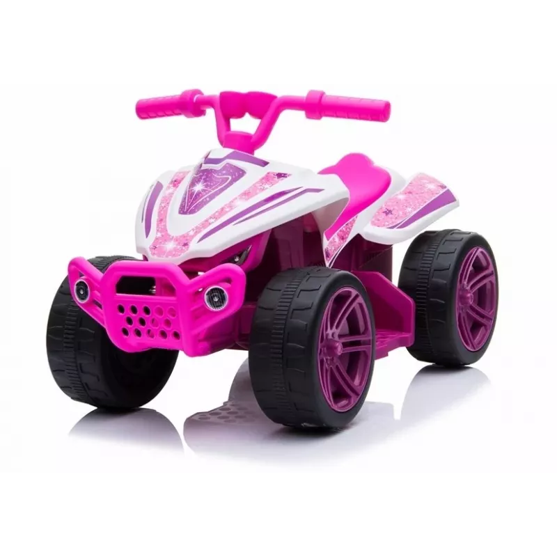LEAN CARS TR1805 Quad eléctrico para montar blanco-rosa