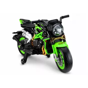 Moto a batería LEAN CARS XW-07 con ruedas LED iluminadas verde