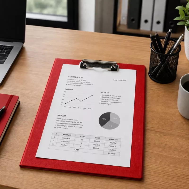 LEAN Portapapeles con pinza metálica para escribir A4 rojo