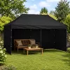 LEAN Express Carpa de jardín Catering Pabellón comercial Negro 3x6 M