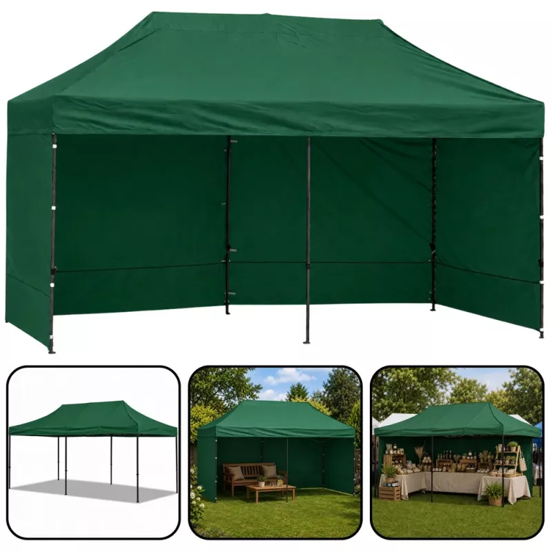 LEAN Express carpa de jardín catering pabellón comercial verde 3x6 M