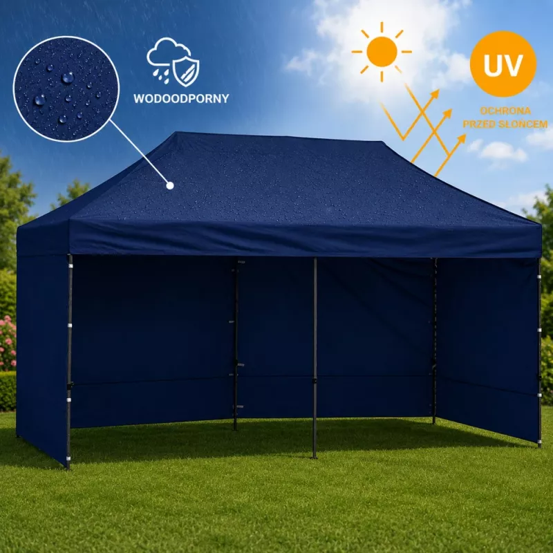LEAN Express Carpa de jardín Catering Pabellón comercial Azul marino 3x6 M