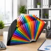 LEAN Organizador de carpetas para documentos, 25 compartimentos, A4, Negro