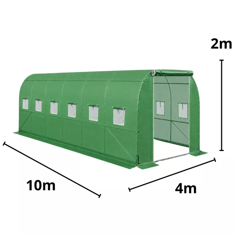Invernadero túnel de plástico LEAN Garden PRO Estructura 25MM 10x4x2M 40M²
