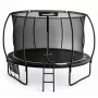 LEAN Trampolín de jardín con red interior negro y verde 366CM 12FT