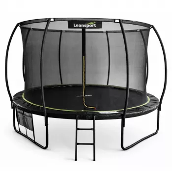 LEAN Trampolín de jardín con red interior negro y verde 487CM 16FT