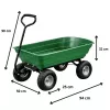 LEAN Carro de transporte de jardín con caja basculante extraíble verde 120 kg