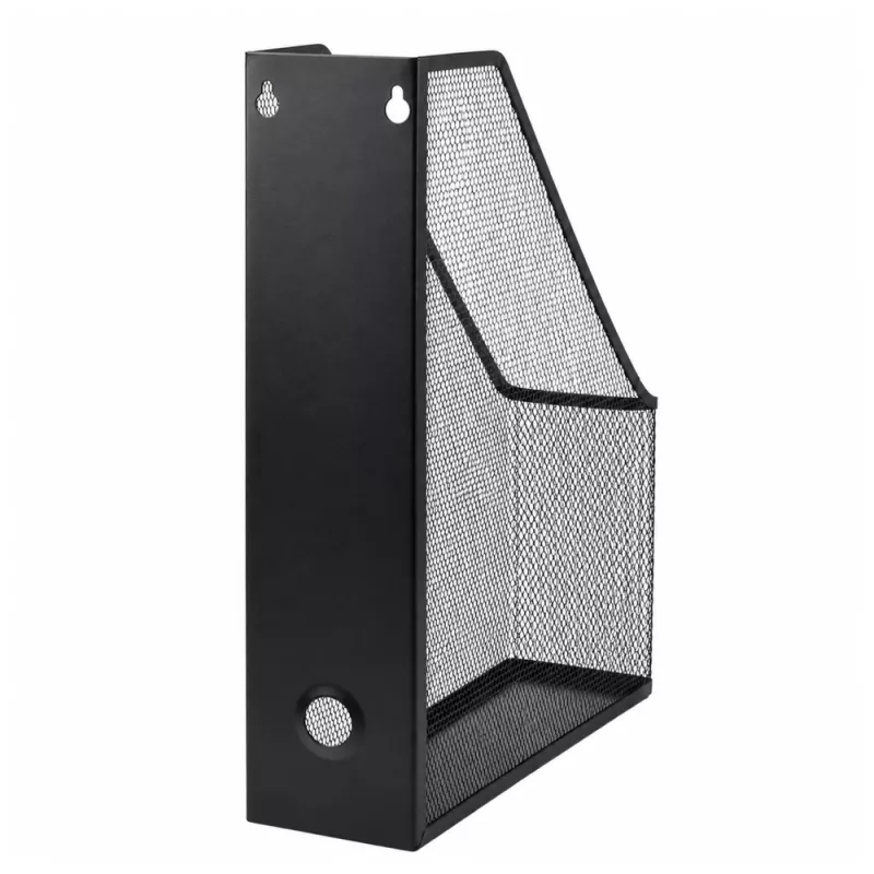 LEAN Soporte organizador de oficina metálico para documentos y carpetas, vertical, negro, A4