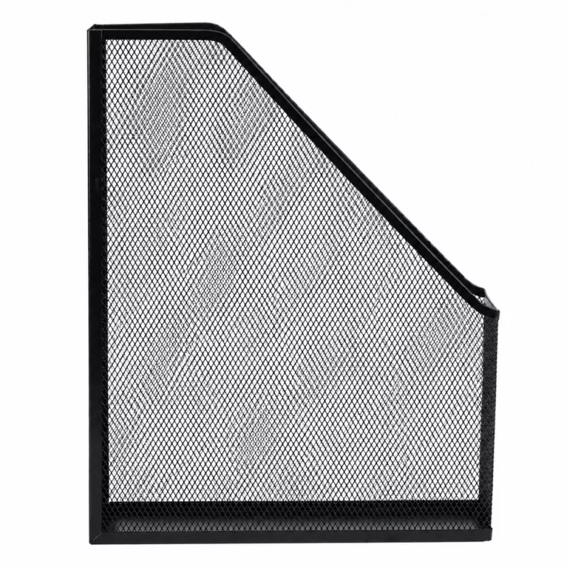 LEAN Soporte organizador de oficina metálico para documentos y carpetas, vertical, negro, A4