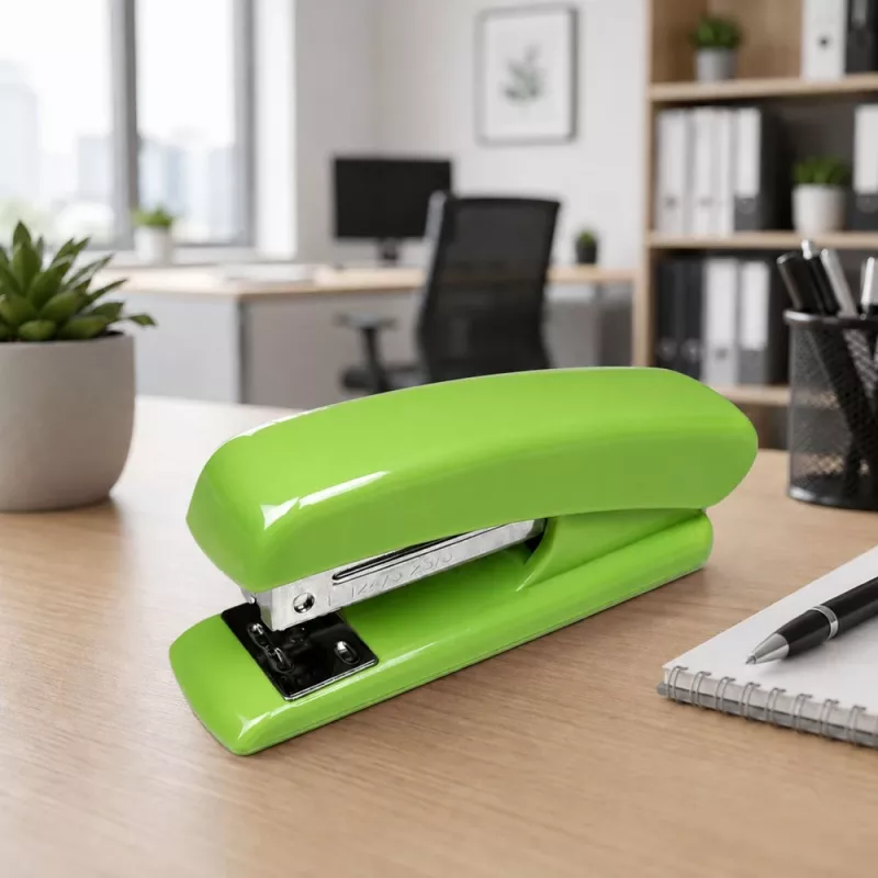 Grapadora metálica de oficina LEAN para hasta 25 hojas, grapas 24/6 26/6, verde