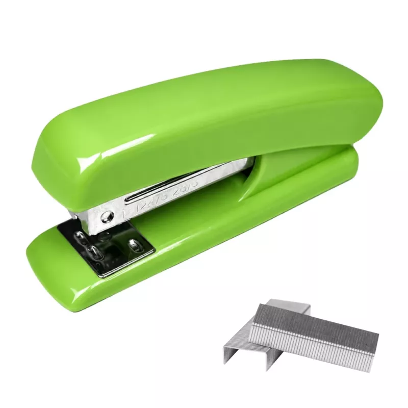 Grapadora metálica de oficina LEAN para hasta 25 hojas, grapas 24/6 26/6, verde