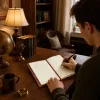 LEAN Cuaderno Diario Libreta de Contraseñas Piel Ecológica Marrón con Remo A5