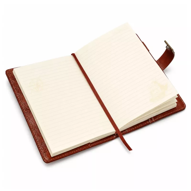 LEAN Cuaderno Diario Libreta de Contraseñas Piel Ecológica Marrón con Remo A5