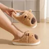 LEAN Zapatillas de Casa de Peluche Capibara con Orejas Cálidas Suaves Beige Talla 34-35