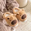 LEAN Zapatillas de capibara de peluche con orejas Cálidas y suaves Beige Talla 32-33