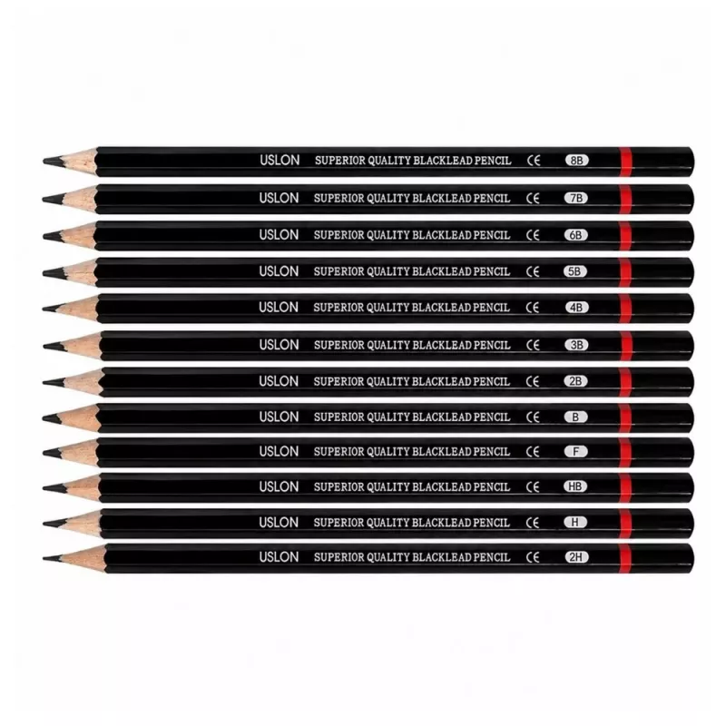 LEAN Set profesional de lápices de dibujo en caja metálica 12 uds.