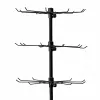 LEAN Expositor giratorio colgante de 6 niveles con ruedas negro 40x150cm