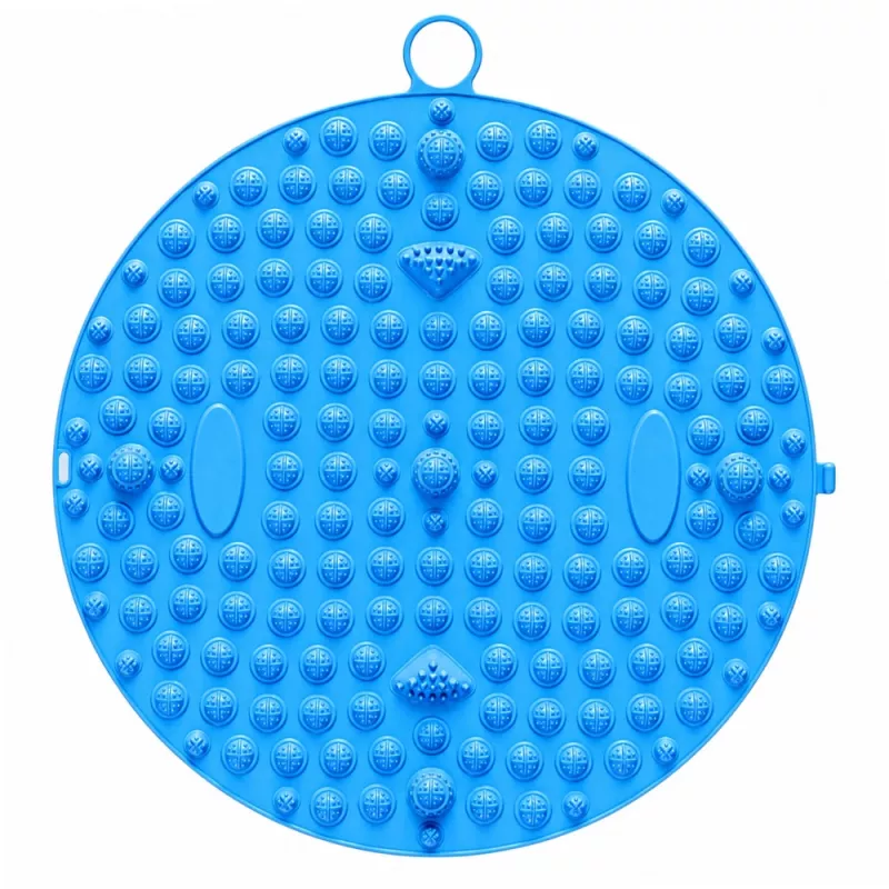 Esterilla de masaje de pies con acupresión redonda LEAN con nódulos, azul, 33 cm