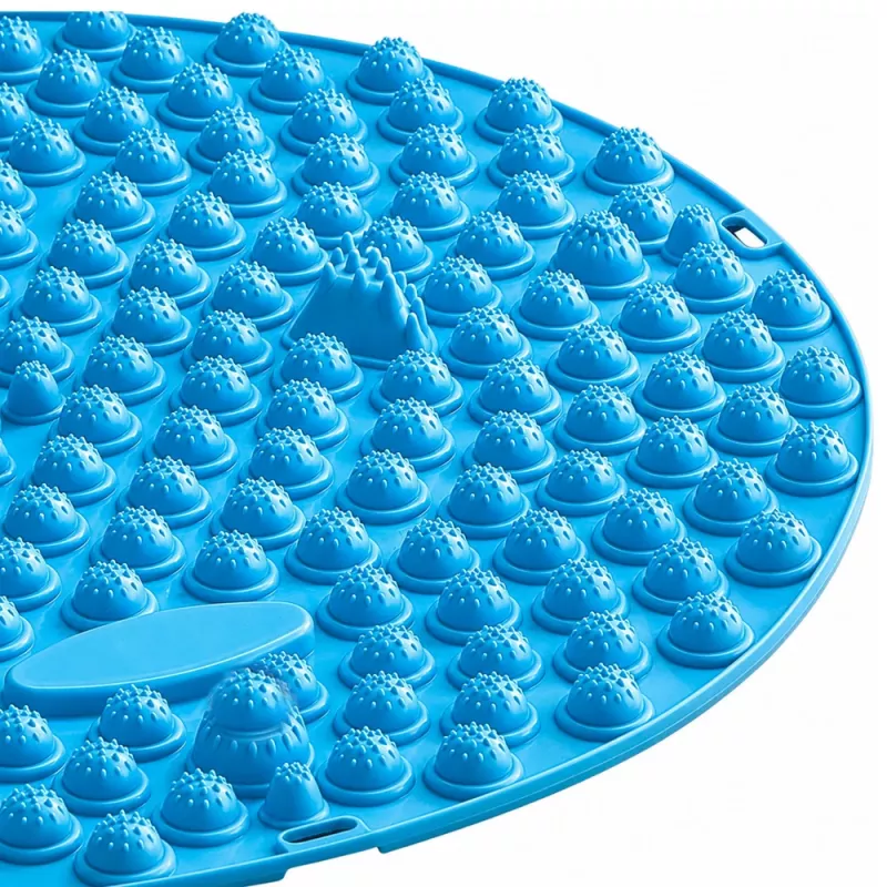 Esterilla de masaje de pies con acupresión redonda LEAN con nódulos, azul, 33 cm