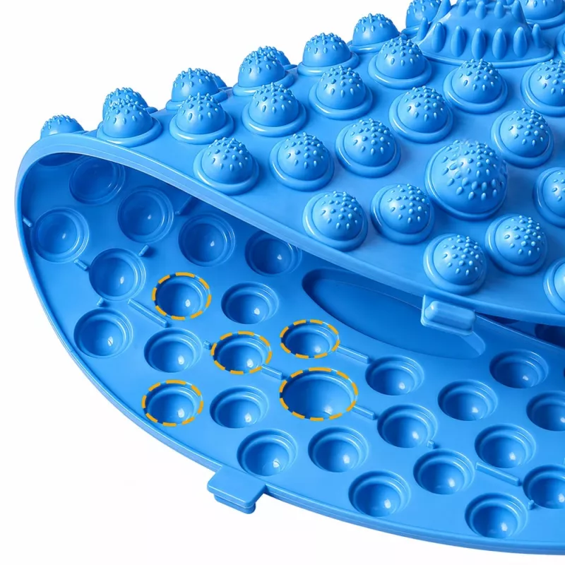 Esterilla de masaje de pies con acupresión redonda LEAN con nódulos, azul, 33 cm