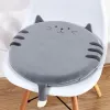 LEAN Cojín redondo de peluche para silla gato gris asiento suave 40 cm