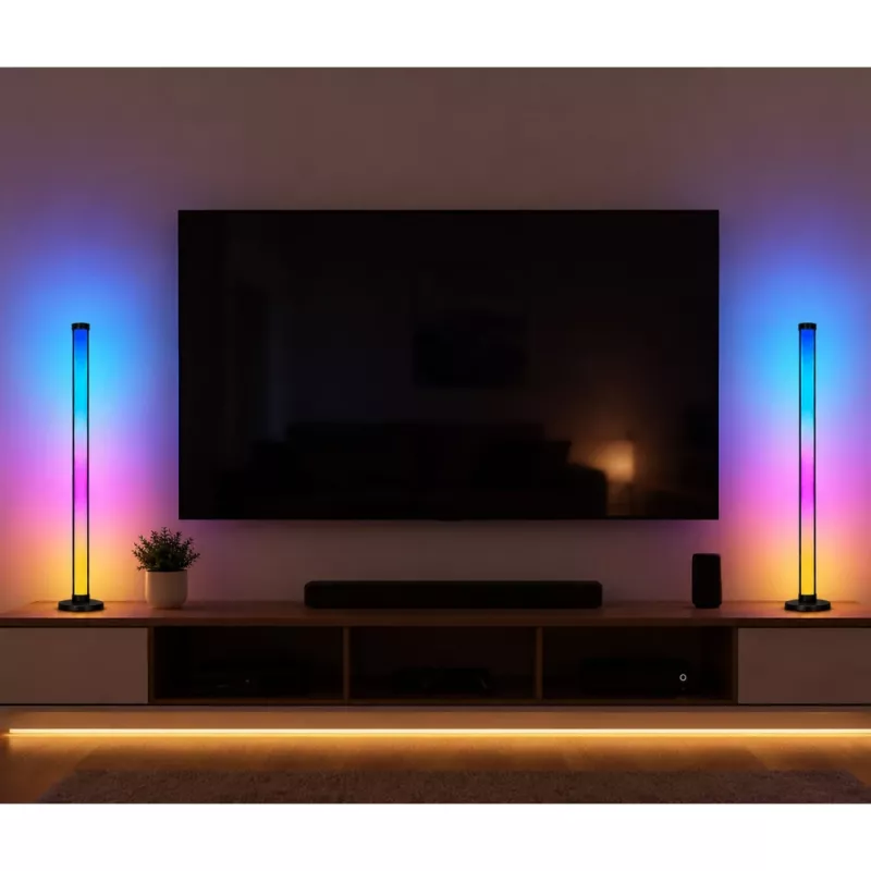 LEAN Lámparas de suelo inteligentes Luces LED RGB de colores Mando a distancia App 125cm 2 uds.