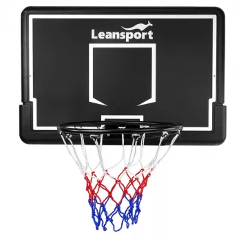 Canasta de baloncesto con tablero LEAN SPORT 30566 - tablero de policarbonato de 90 cm, montaje en pared, negro/rojo