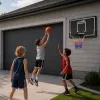 Canasta de baloncesto con tablero LEAN SPORT 30566 - tablero de policarbonato de 90 cm, montaje en pared, negro/rojo