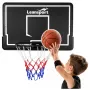 Canasta de baloncesto con tablero LEAN SPORT 30566 - tablero de policarbonato de 90 cm, montaje en pared, negro/rojo