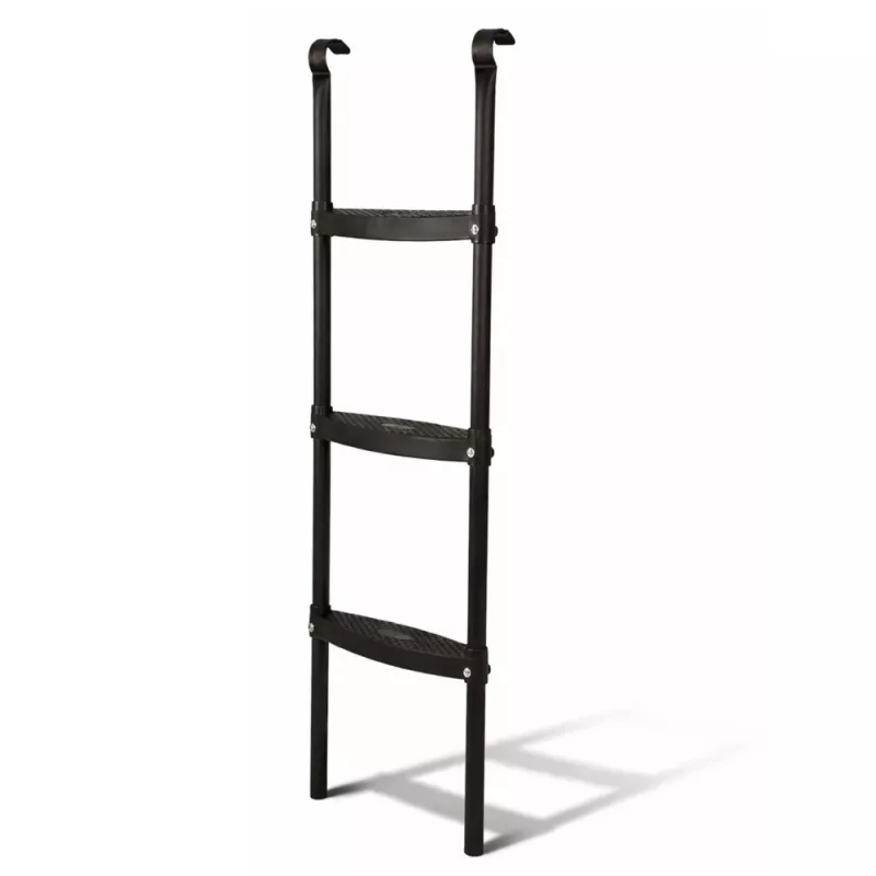 LEAN SPORT BEST escalera de trampolín de 97 cm – 2 peldaños, antideslizante, acero, compatible universalmente, negro