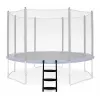 LEAN SPORT BEST escalera de trampolín de 97 cm – 2 peldaños, antideslizante, acero, compatible universalmente, negro