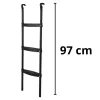 LEAN SPORT BEST escalera de trampolín de 97 cm – 2 peldaños, antideslizante, acero, compatible universalmente, negro