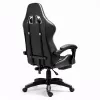 LEAN Silla de oficina y gaming giratoria con reposapiés y cojines Negro y gris