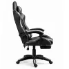 LEAN Silla de oficina y gaming giratoria con reposapiés y cojines Negro y gris