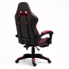 LEAN Silla de oficina y gaming giratoria con reposapiés y cojines, Negro y rojo