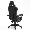 LEAN Silla de oficina y gaming giratoria con reposapiés y cojines, Negro y blanco